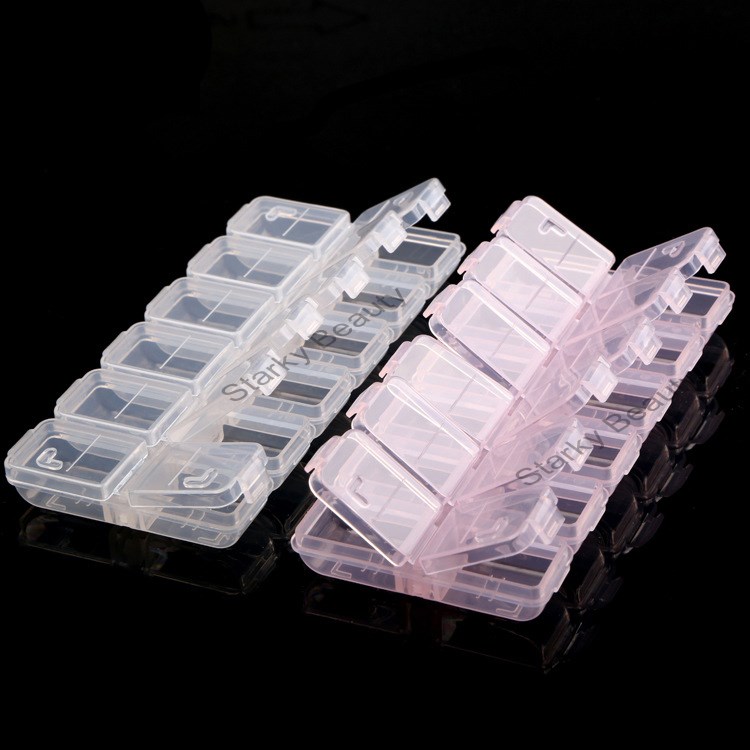 Empty Plastic 12 Space Nail Art Storage Box