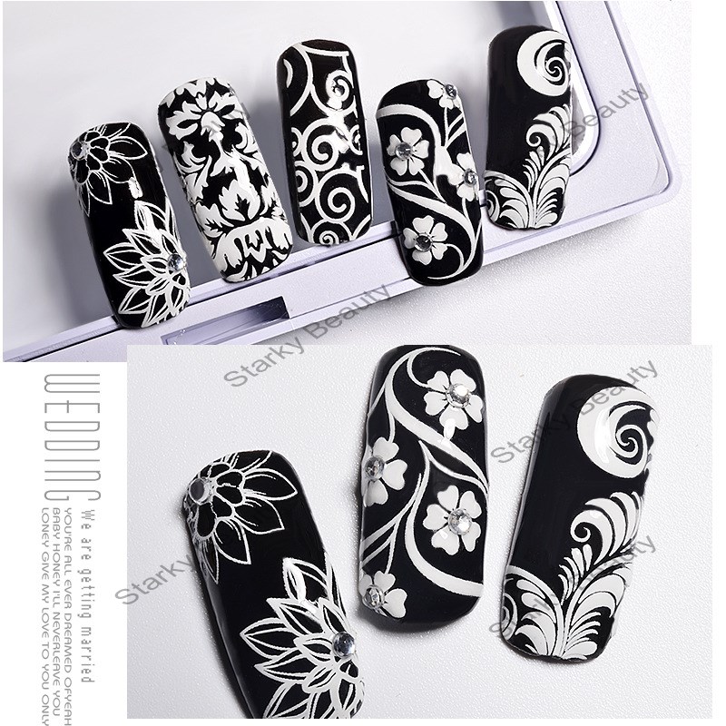 White Flower 3D Nail Art Sticker