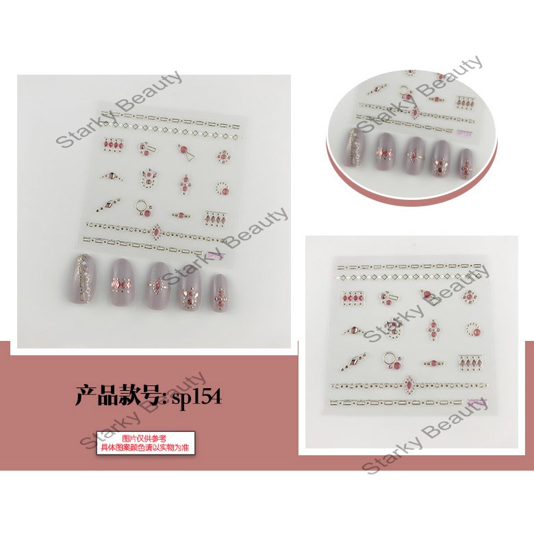 2022 New 3D Laser Drop Glue Imitation Drill Nail Stickers