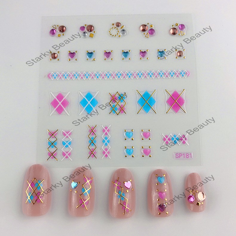 2022 New 3D Laser Drop Glue Imitation Drill Nail Stickers