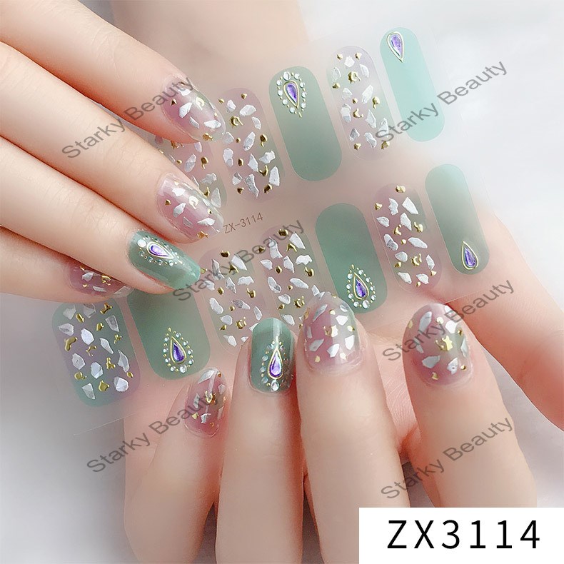 3D diamond nail stickers three-dimensional bronzing nail stickers