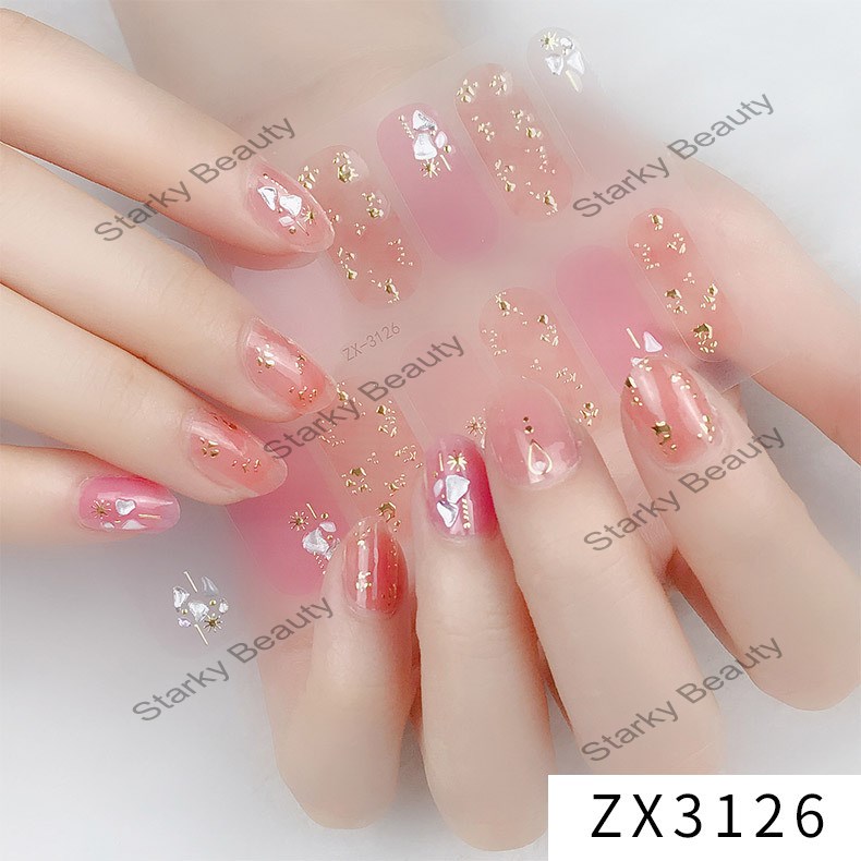 3D Diamond Nail Korean Style Nail Stickers Fully Stereo Bronze Nail Film Nail Stickers