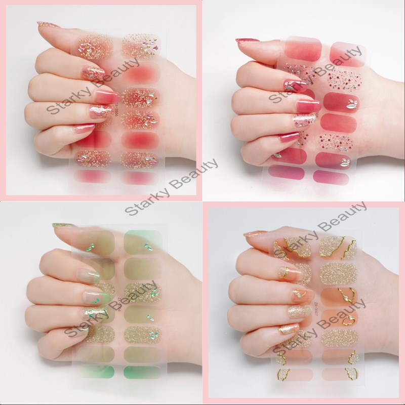 Summer new 3D drill nail manicure stickers full nail polish film nail stickers