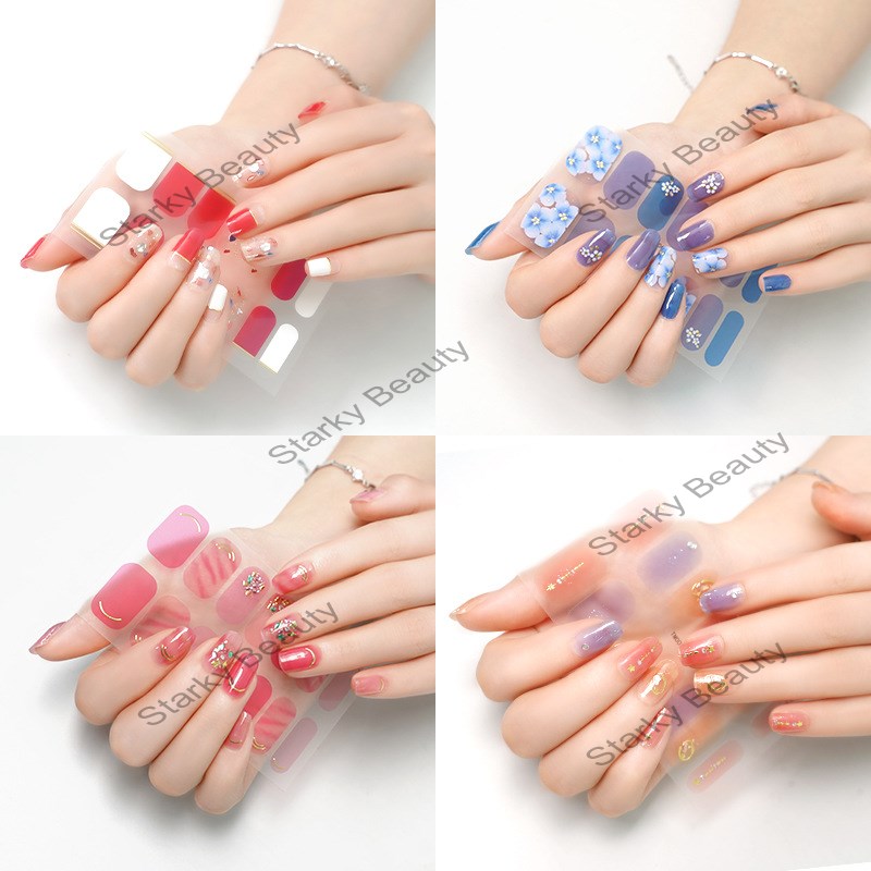 New nail polish film nail stickers bronzing imitation drill nail stickers