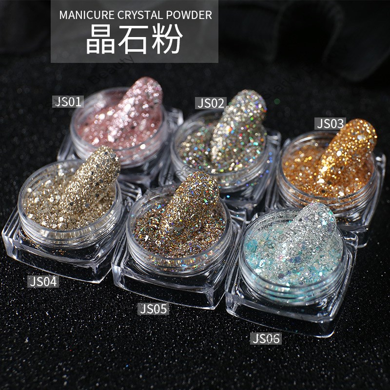 sparkle mineral color nail nail powder, diamond powder