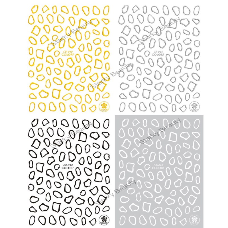 3D Adhesive Nail Stickers Gold and Silver Black and White High Quality Nail Art Stickers