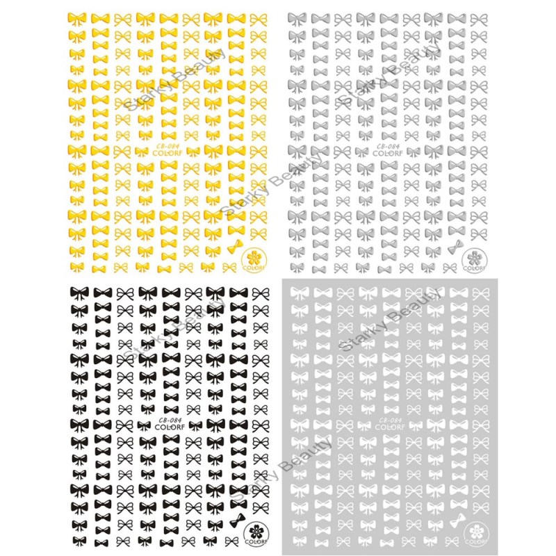 Gold and Silver Nail Art Stickers 3D Nail Polish bow Gold and Silver Nail Art Stickers