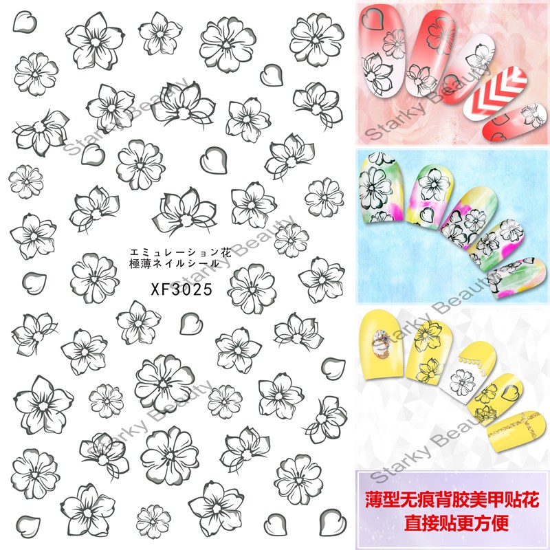 The popular self adhesive vinyl nail sticker nail sticker