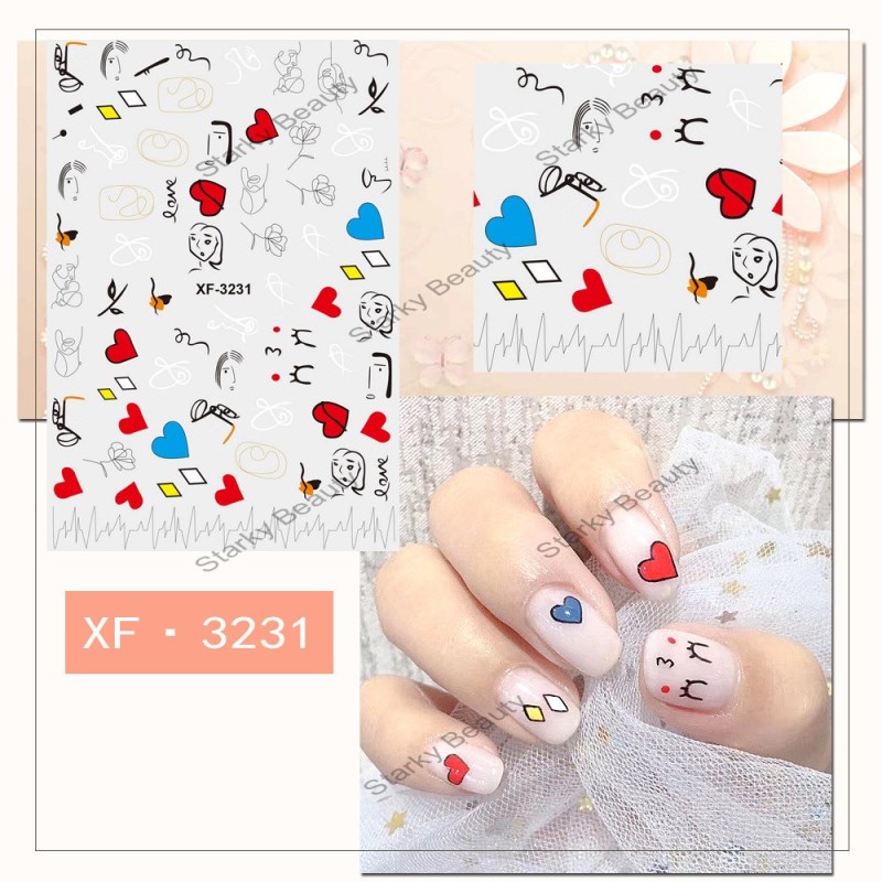 Avocado Leaf Cactus 3D Nail Sticker