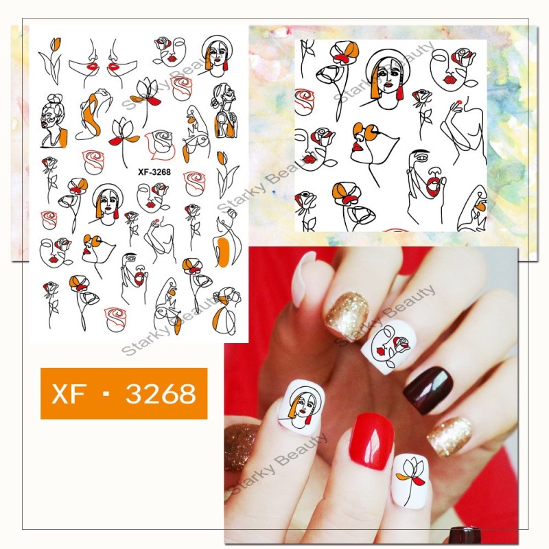 Emoji nail stickers, character avatar nail stickers, trendy style nail stickers