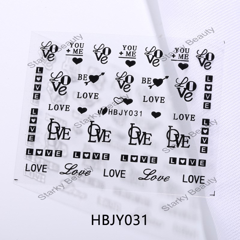 HBJY series letter nail sticker