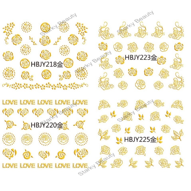 HBJY series Rose flower nail sticker