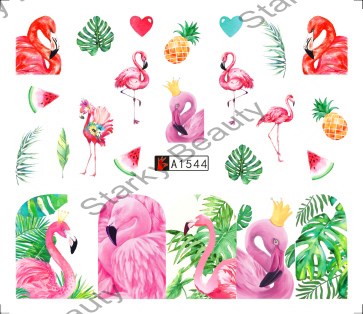 Flamingo Water Decal Nail Art Decoration Wrap