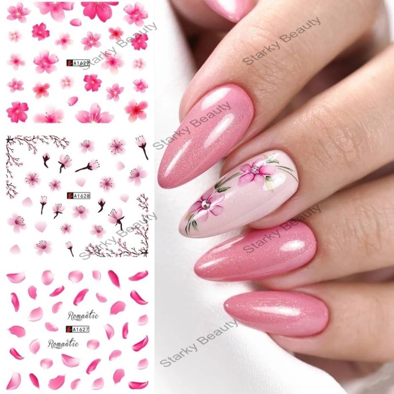 Peach blossomNail Art Water Sticker For Nail Decorations