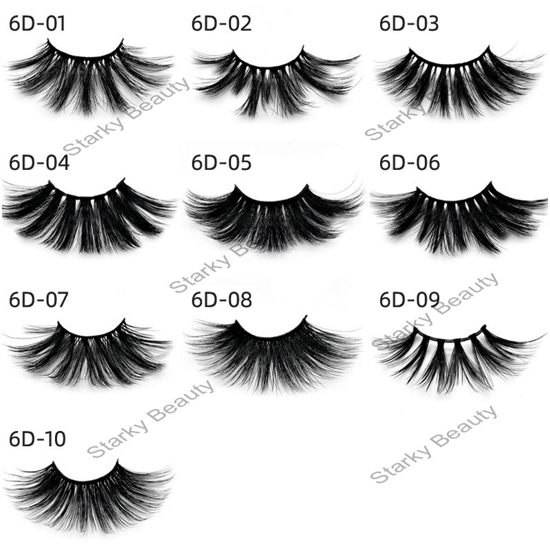 25mm mink false eyelashes 3D messy cross 6D eyelashes