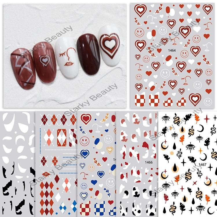 New diamond lattice love nail stickers sweater nail stickers