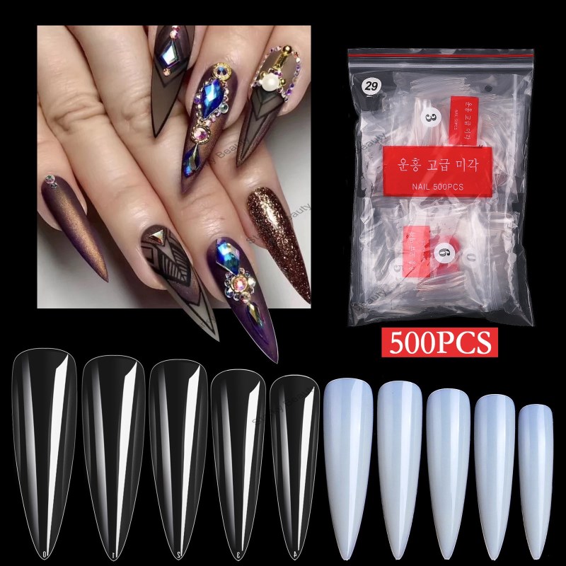 Full Cover stiletto nail tip(500PCS)