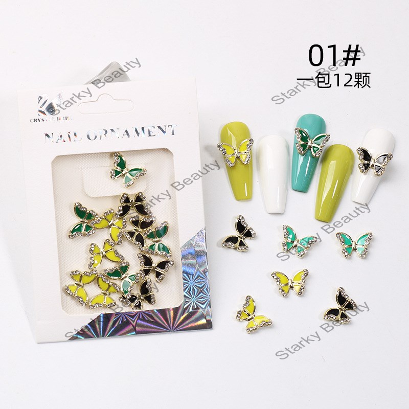 Metal Alloy Diamond Butterfly Diamond Nail Art Decoration