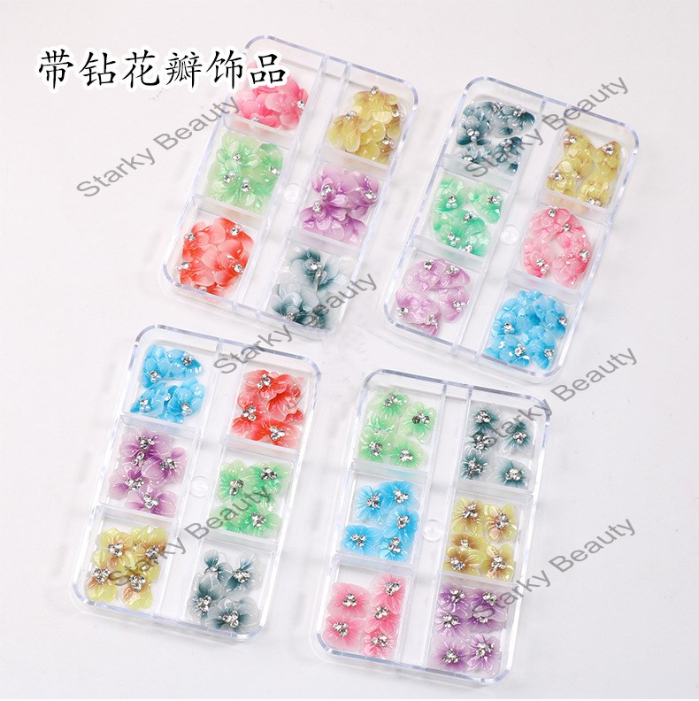 Petal Embossed Flower 5D Gradient Ripple Butterfly Nail Art Jewelry