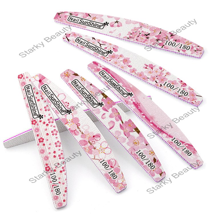 Flower pattern double-sided trim strip nail tool polishing strip trimming rub