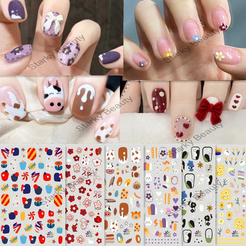 Contrast color graffiti nail stickers Xiao Zouju nail art decals