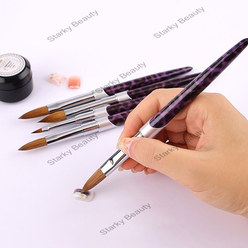 Nail Art Leopard Crystal Pen Metal Pen with Cover Crystal Engraving Brush