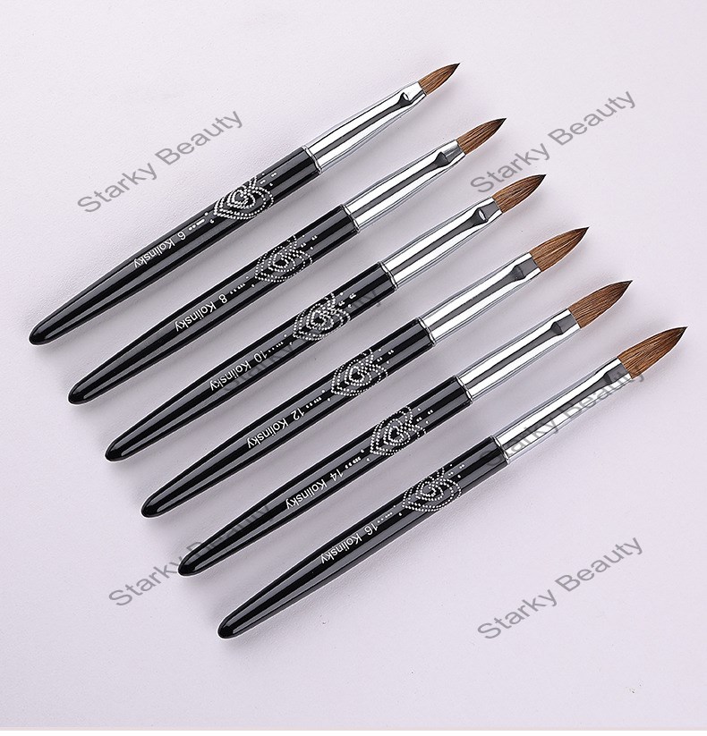 Pure mink nail crystal pen Metal drill rod Kolinsky nail carving crystal nail pen