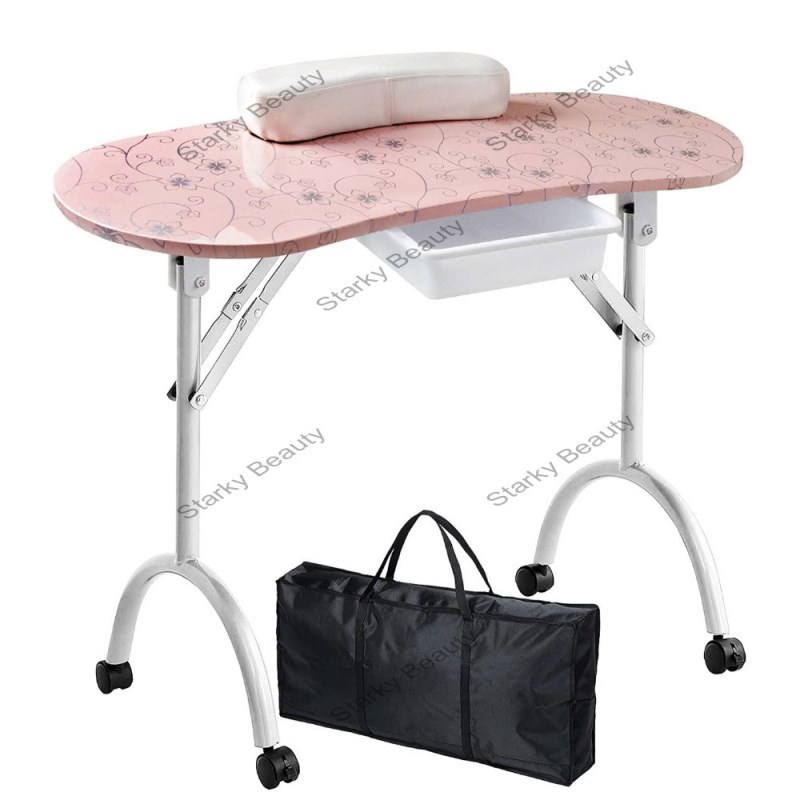 pink folding manicure table portable manicure workbench