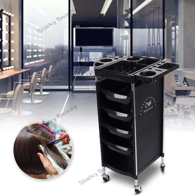 multifunctional hair salon tool storage trolley with universal wheels