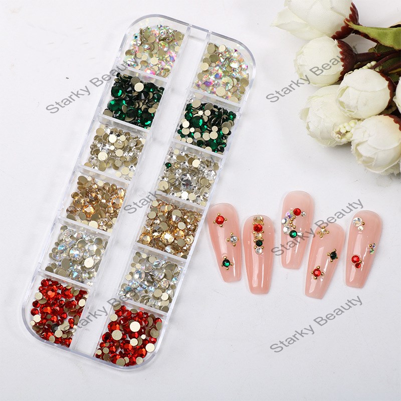 2022 new broken drill flat bottom drill nail decoration colorful crystal drill