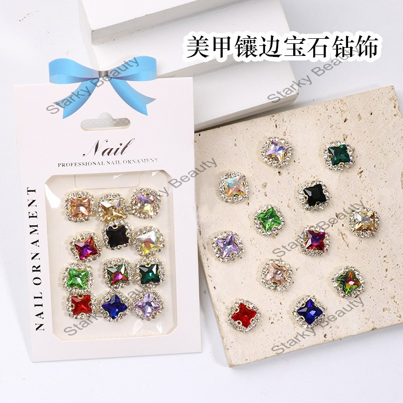 luxury gemstone diamond super flash nail moonlight rhinestone