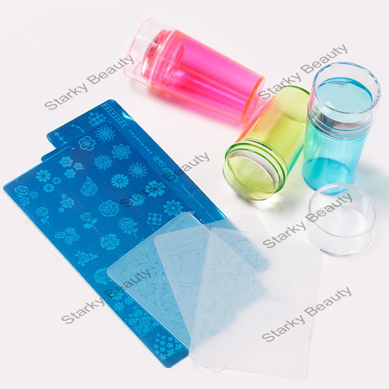 Nail Art Silicone Stamp Scraper Plate 3 Pieces Set