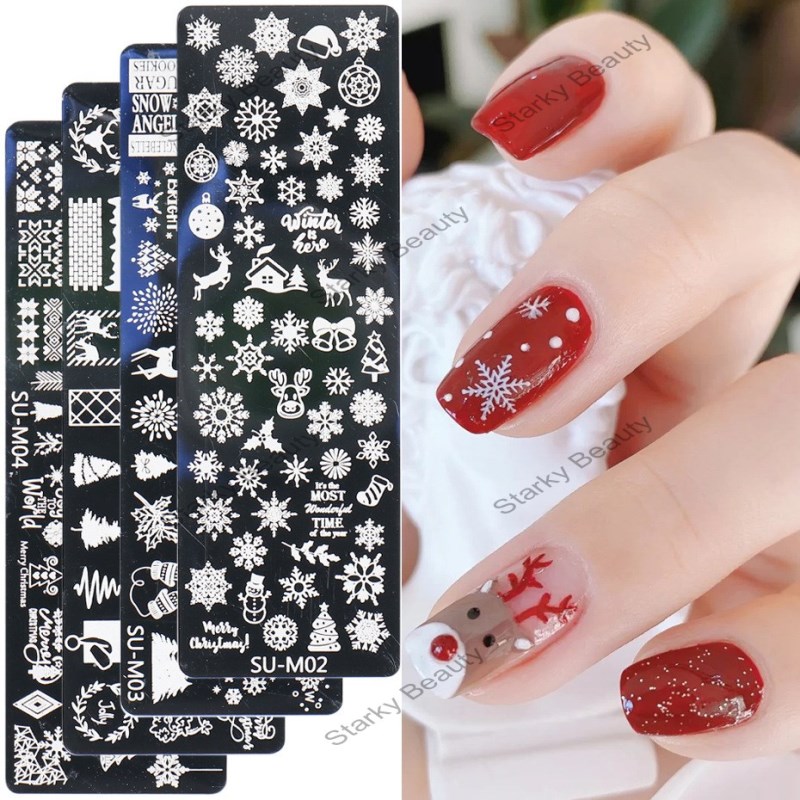 Nail Art Stamping Plates Christmas Design DIY Nail Templates Plate