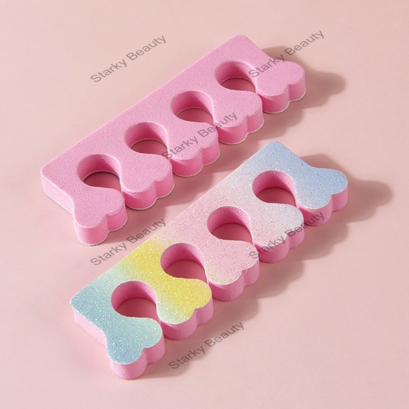 Peach Heart Glitter Gradient Nail Art Finger Toe Separator