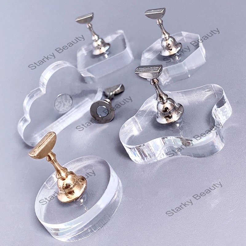 Manicure practice base bottom support high transparent wave nail display stand