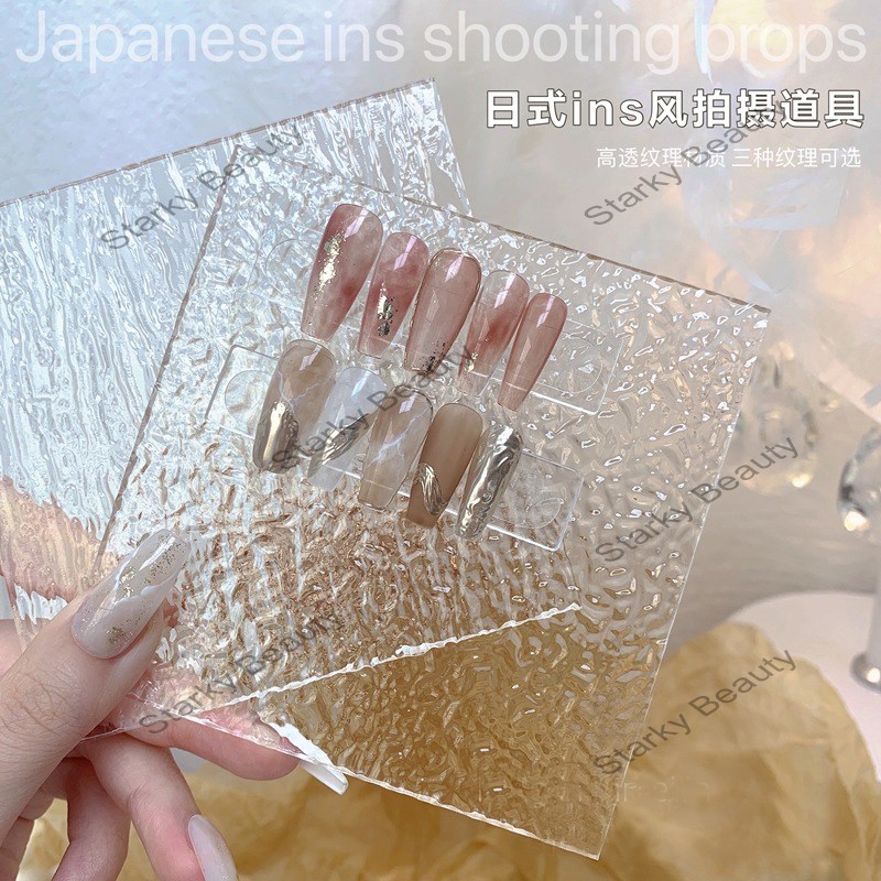 Japanese Nail Art Photo Palette Crystal Acrylic Display Plate