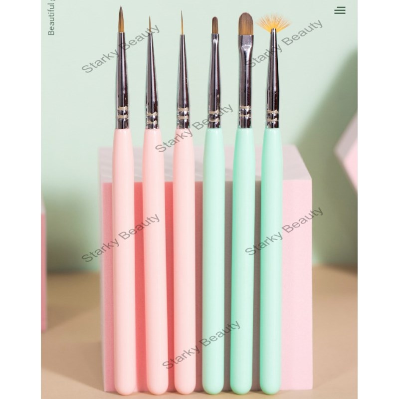 6pcs Japanese nail care brush set