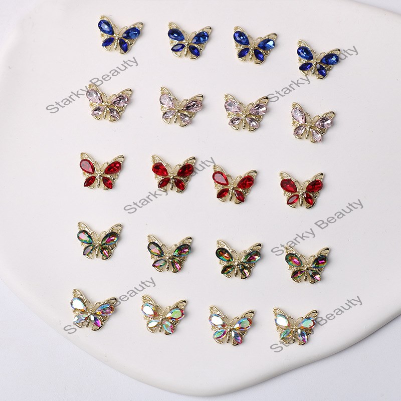 nail crystal butterfly diamond super glittering aurora illusion 3D nail jewelry