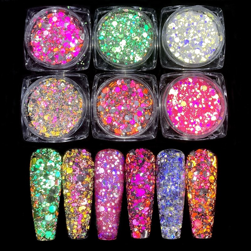 Super flash high gloss nail reflective color diamond powder explosion flash powder