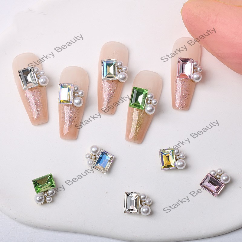 Alloy pearl AB manicure diamond flat bottom diamond super flash nail decorat