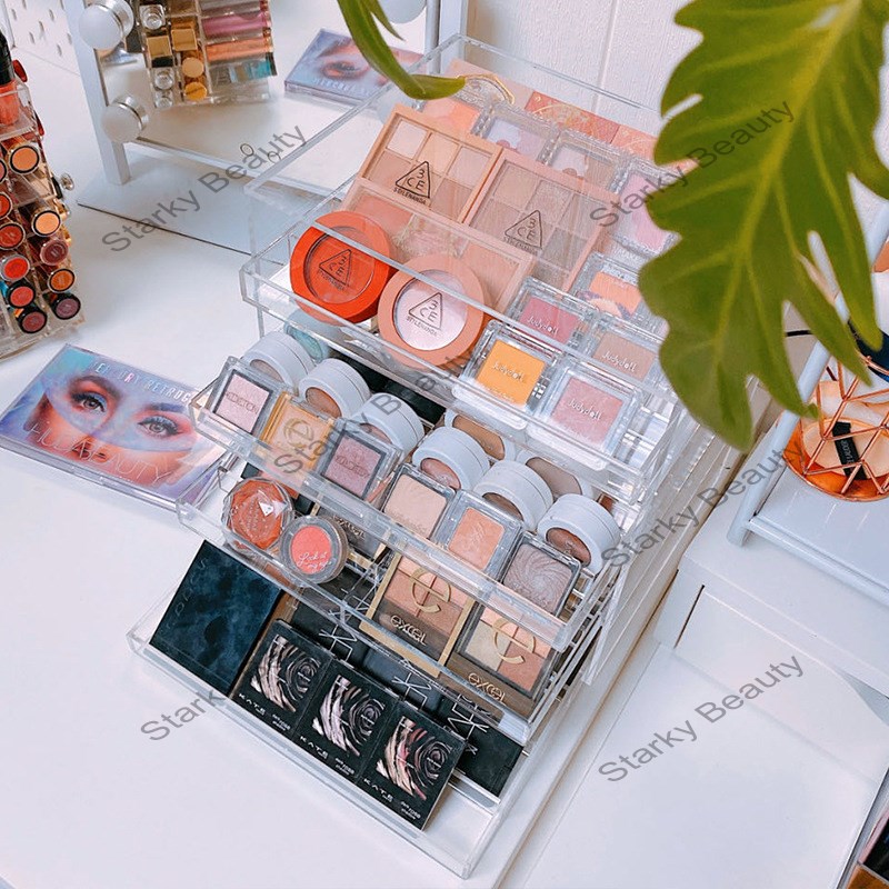 Eye shadow powder powder blusher cosmetics storage box Lipstick desktop dustproof drawer shelf