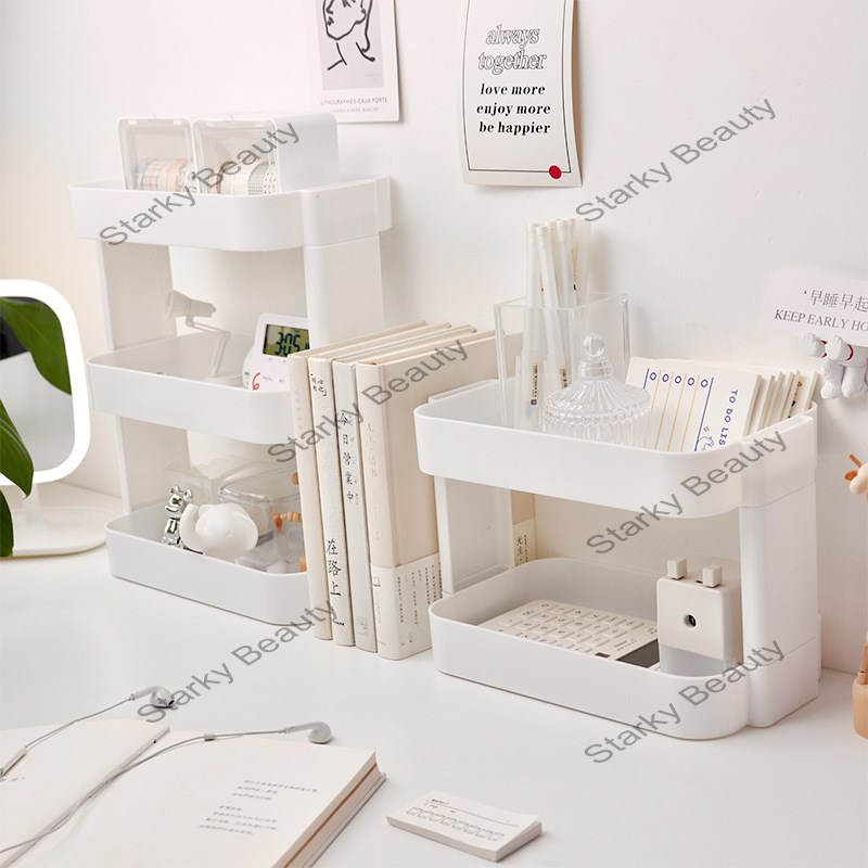 Desktop shelf, multi-layer elevated shelf, office sundries, stationery, pen holder, cosmetics shelf