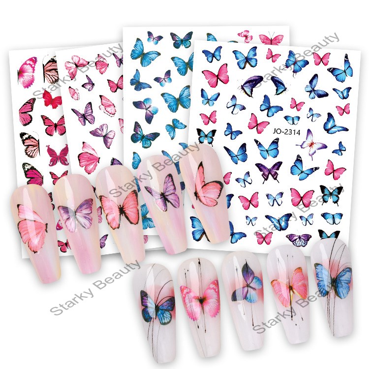 Colored small butterfly decorative stickers manicure products nail decals