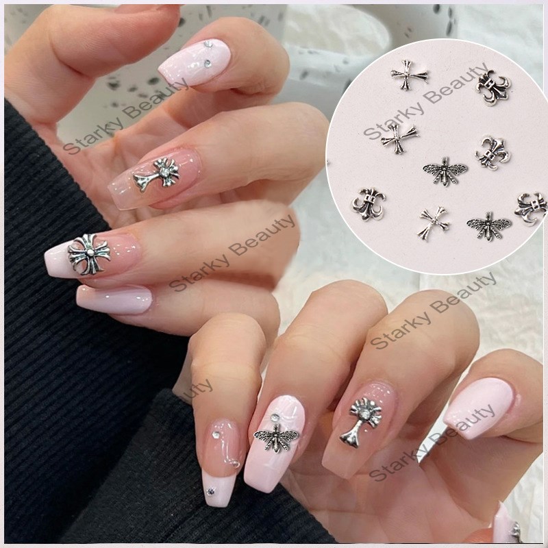 mixed nail ornament cross diy frosted crochet nail paste decoration