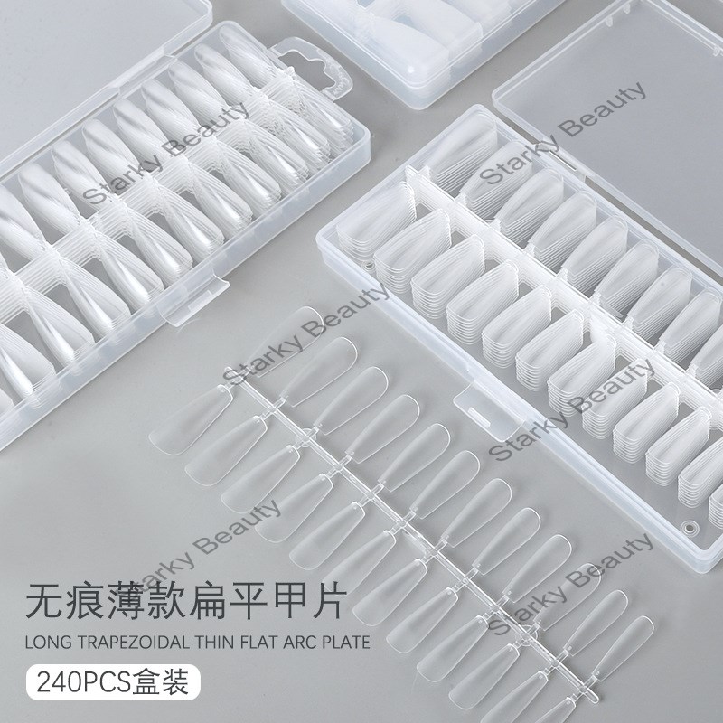 2023 flat nail special high semi-attached nail plate matted non-engraved flat tips 240 pieces