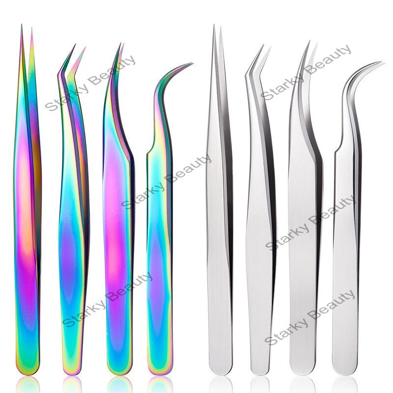 eyelash blooming electroplating Eyelash extension tool tweezers false eyelash curler