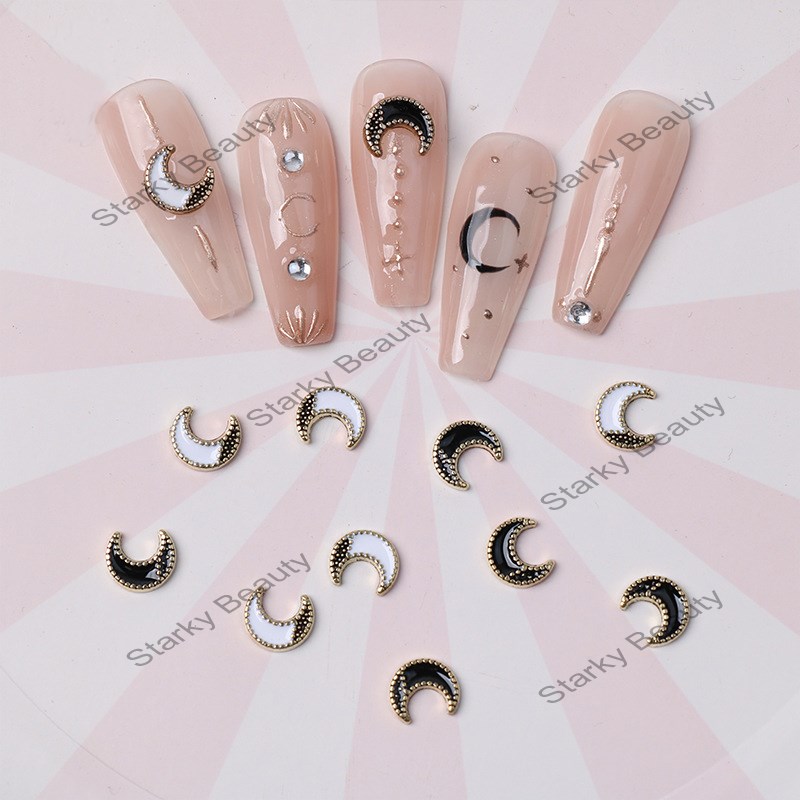 Nail love nail accessories metal wrapped diamond moon decoration