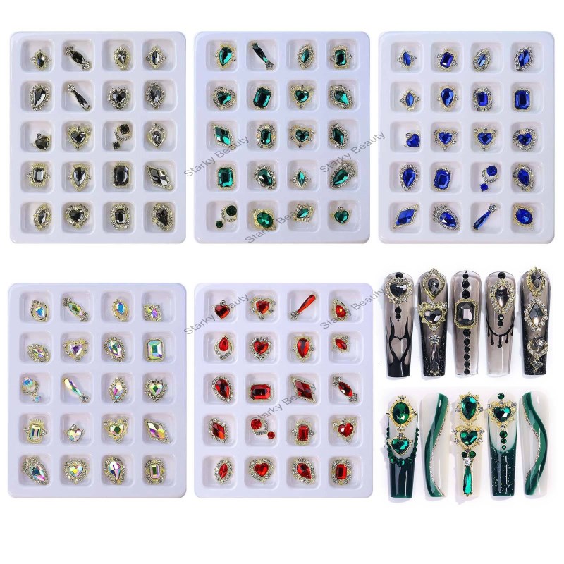 alloy nail love diamond, zircon, super flash, color illusion, shaped diamond