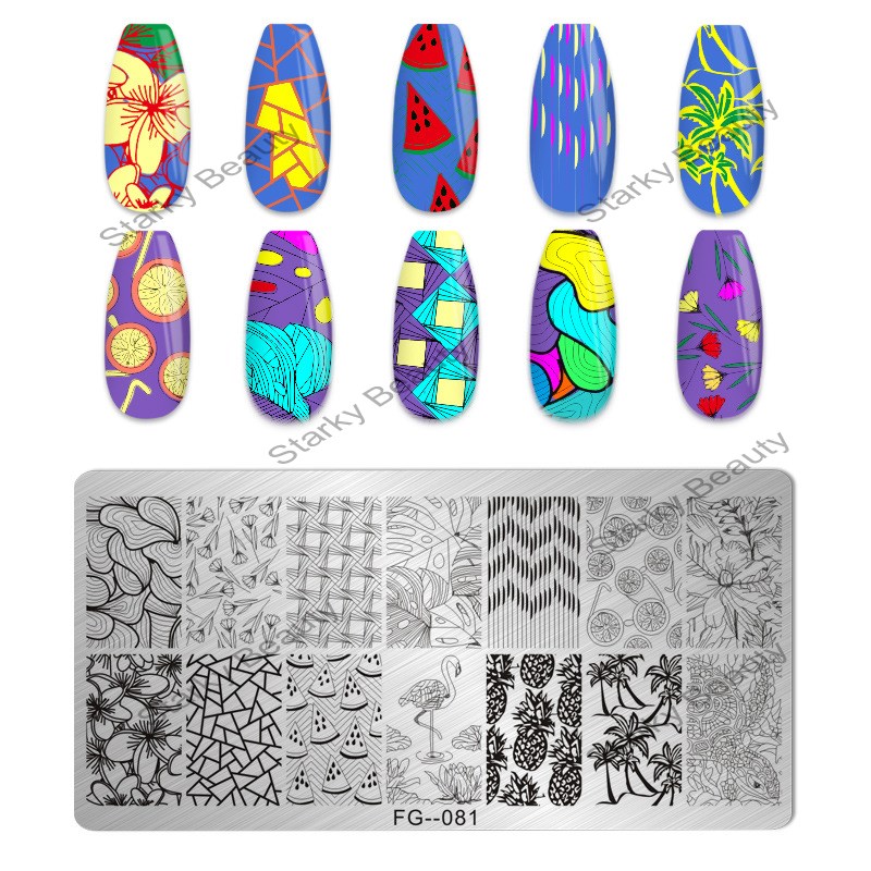 Stainless steel nail printing plate DIY color painting printing transfer template