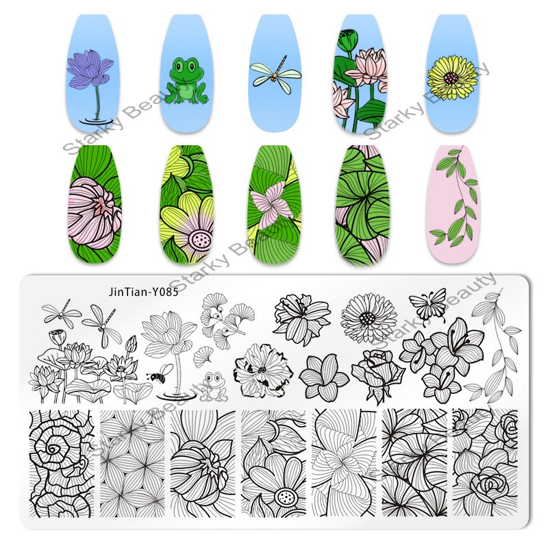 Nail printing transfer template butterfly abstract steel nail printing plate